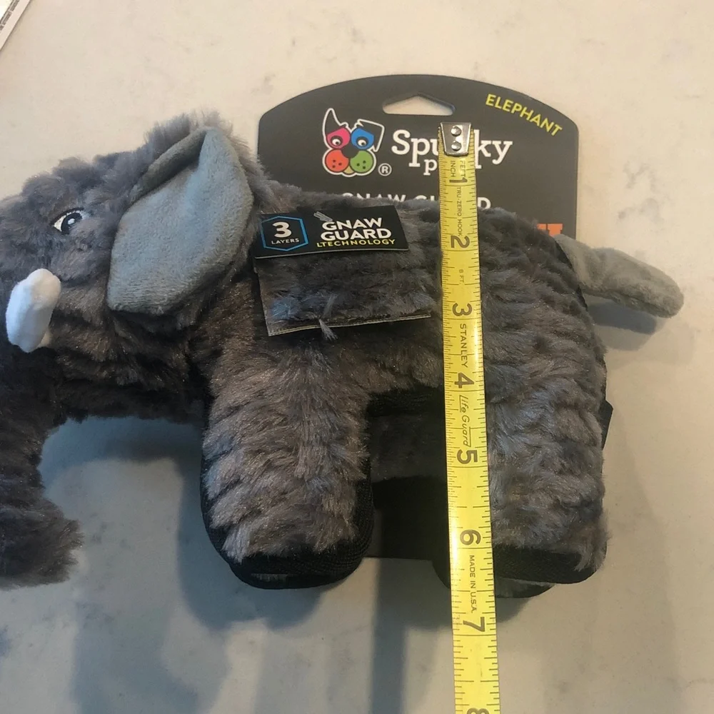 Spunky Pup Gray Elephant Dog Toy